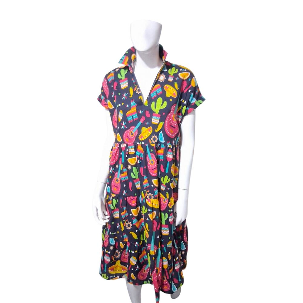 Layerz Clothing Women's size Small Claire Fiesta Dress Mexican Party ResortDress